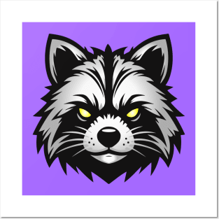 Raccoon head logo Posters and Art